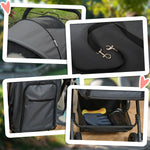 Cochecito plegable para perros y mascotas, 4 ruedas de EVA, manillar ajustable, cesta, 76,5 x 52 x 95 cm