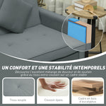 Canapé convertible 3 places canapé-lit clic-clac réversible avec dossier réglable et coussins, 196 x 90 x 89 cm, gris