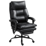 Chaise bureau ergonomique fauteuil de bureau en PU soutien lombaire gonflable dossier inclinable hauteur réglable noir