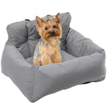 Siège d'auto pour animaux de compagnie sac de transport chien et chat rembourré de coton PP épais sûr et confortable fond antidérapant 50 x 54 x 33 cm gris foncé