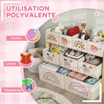 Étagère de rangement enfant étagère à 3 niveaux avec 9 boîtes en tissu non tissé 93 x 30 x 70 cm jaune-6