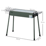 Barbecue au charbon de bois avec 2 grilles portable BBQ Grill sur Pieds amovibles2 paniers latéraux, 94L x 39l x 70H cm