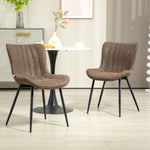 Lot de 2 chaises de salle à manger design moderne et capitonné pour salon, salle à manger, chambre à coucher, marron