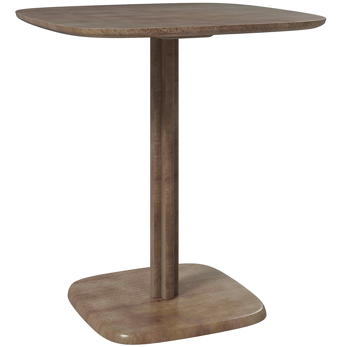 Table à manger pour 4 personne table de cuisine carrée style moderne avec plateau aspect bois, 70 x 70 cm, marron
