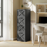 Caisson de Bureau avec 4 Tiroirs, Dossiers Suspendus pour Formats Lettre/A4, Style Rustique, 40x40x131cm, Noir