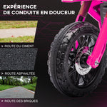 Moto cross électrique pour enfants 3-8 ans, batterie 6 V, 2 moteurs, klaxon et roues d'entraînement, charge 30KG, rose