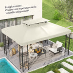 Toldo de repuesto para cenador crema 3 x 4 m