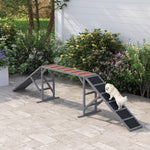 Rampe d'agilité pour chien, équipement d'agilité pour chiens, barres de sécurité surface antidérapante 335x55x60cm gris