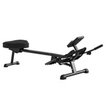 Rameur hydraulique à 12 niveaux avec écran LCD, pour l'entraînement cardio à domicile, charge max. 130 kg, noir