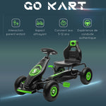 Kart à pédales pour enfant siège réglable 3 positions frein à main enfant de 5 à 12 ans vert noir