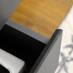 Buffet bas meuble de rangement sur pieds style scandinave 2 portes 3 tiroirs 120 x 40 x 80 cm gris anthracite