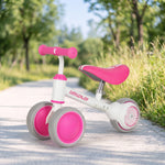 Draisienne Bébé 1-2 ans, Roue lumineuse, 3 Roues EVA Silencieuses sans Pédale, Limiteur Direction 135°, 51x22x36cm, Rose