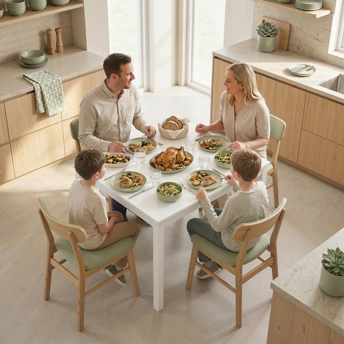 Table à manger extensible 80-120 cm pour 4 à 6 personnes, table de cuisine avec extension coulissante, blanc