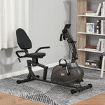 Vélo d'Appartement Semi-Allongé avec Roulettes - Vélo Couché Magnétique Silencieux pour Rééducation et Seniors - Siège Réglable avec Cordes de Résistance pour Fitness à la Maison, Noir