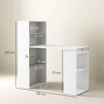 Bureau informatique, bureau avec rangement, 6 compartments ouverts, table d'ordinateur pour chambre, studio, 120