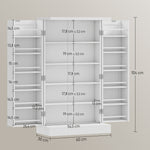 Sukaldeko armairua despentsa 2 ate, 5 apal eta 12 konpartimenturekin - neurriak: 60L x 30l x 104H cm - zuria