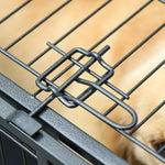Cage pour chien pliable cage de transport sur roulettes 2 portes verrouillables plateau amovible dim. 94L x 58l x 69,5H cm métal gris noir