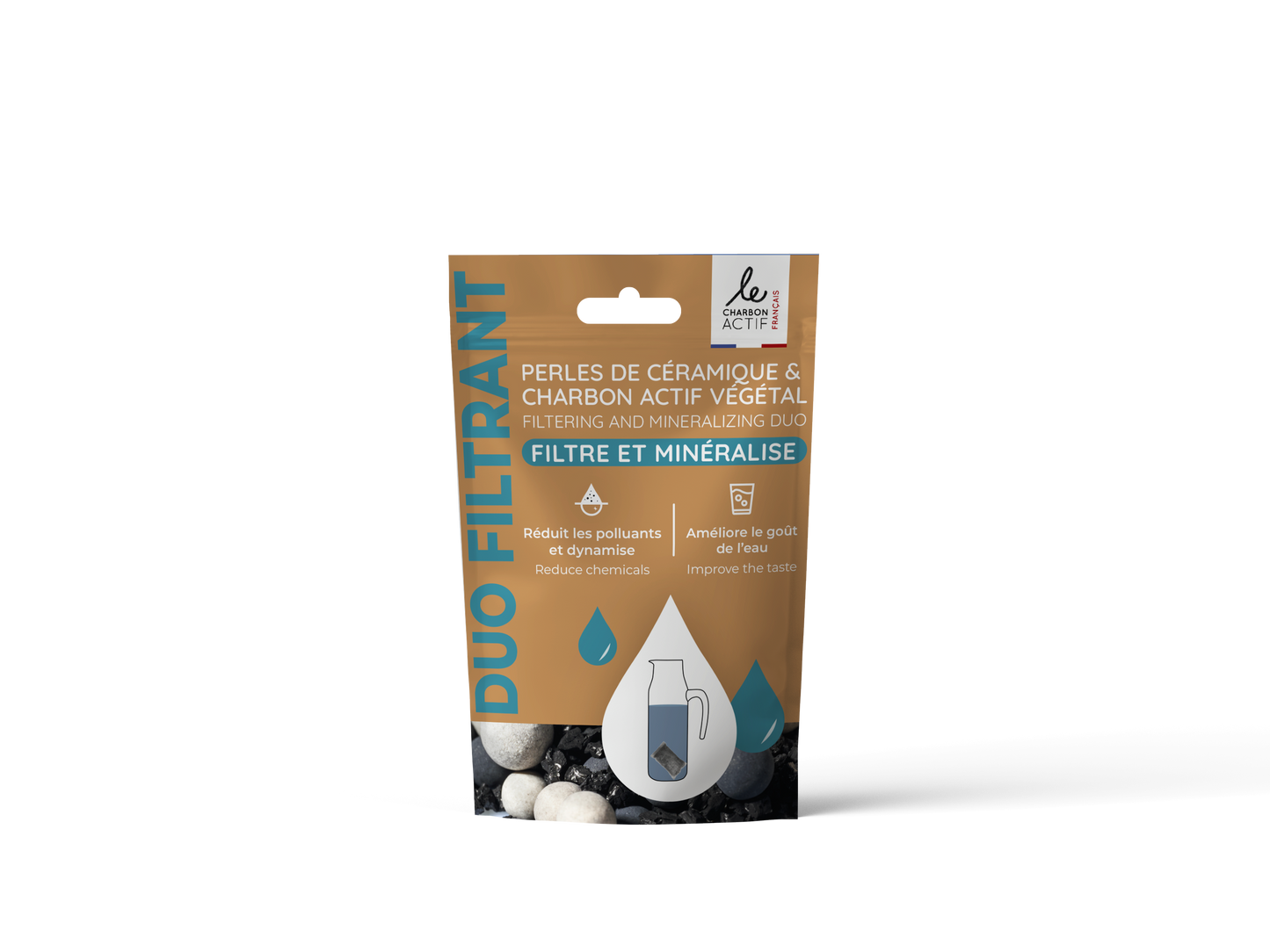 Duo filtrant : céramiques filtrantes + charbon végétal actif - filtre à eau naturel
