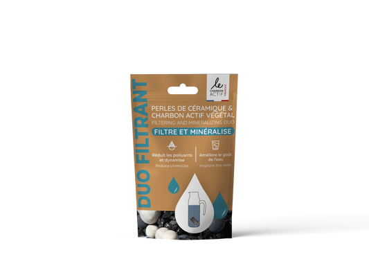 Duo filtrant : céramiques filtrantes + charbon végétal actif - filtre à eau naturel