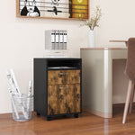 Caisson de bureau à roulettes avec tiroir placard niche pour documents et dossier suspendu 40 x 35 x 60 cm brun rustique