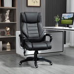 Fauteuil de bureau massant  fauteuil bureau ergonomique grand confort hauteur réglable fonction dossier à bascule revêtement synthétique noir