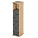 Support Papier Toilette - Porte-Papier Toilette - 2 Niveaux MDF Gris Bambou
