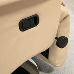 Fauteuil inclinable pivotant repose-pied réglable accoudoirs piètement acier chromé revêtement synthétique PU beige
