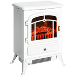 Cheminée électrique à Effet de Flamme poêle Style rétro Thermostat 950-1850 W Anti surchauffe blanc