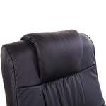 Elektrische, draaibare en verstelbare massage- en relaxfauteuil met voetensteun, bekleed met zwart kunstleer