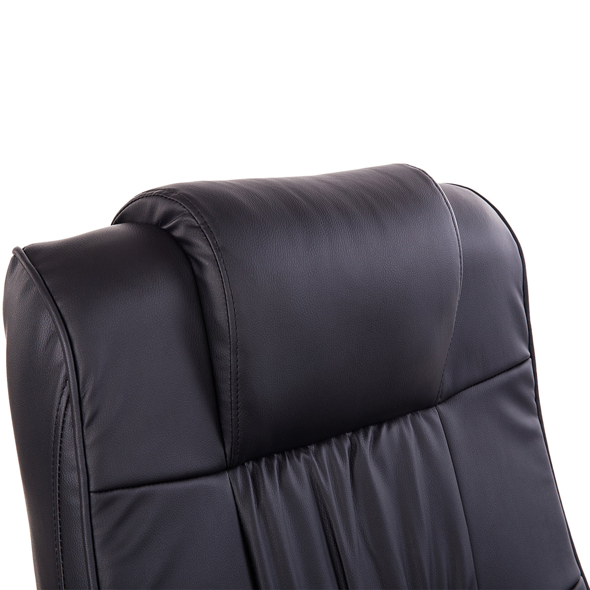 Elektrische, draaibare en verstelbare massage- en relaxfauteuil met voetensteun, bekleed met zwart kunstleer