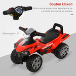 Ride-on Quad for Children 18-36 Months dim. 60L x 31W x 42H cm Light and Sound Effects Red Black