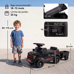 Voiture Porteur pour Enfants Shelby, Dossier, Anti-Basculement, Sons, Compartiment, 18-72 Mois, 80x25,5x33cm, Noir