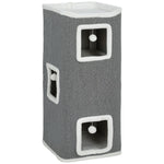 Tour pour chat 4 niveaux, arbre à chat stable boules de jeu plateforme supérieure bord en peluche, 41x 41 x 100 cm, gris