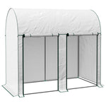 Serre de jardin 2 m² dim. 2L x 1l x 1,78H m 2 Portes zippées enroulables Acier PE Haute densité 140 g/m² Anti-UV blanc