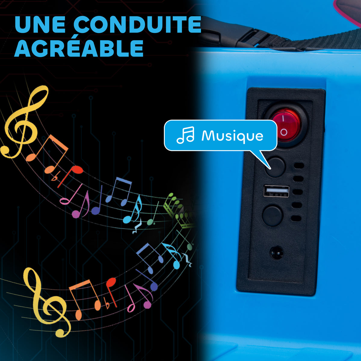 Voiture auto-tamponneuse électrique enfant 12V sous licence Angry Bird, voiture tournante 360°, 73 x 73 x 44 cm, bleu