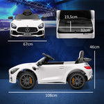 Voiture électrique enfants sous licence Mercedes-Benz AMG GTR 12V télécommande 2,4G max. 5 km/h 108 x 67 x 46 cm blanc