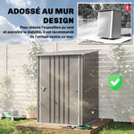 Abri de Jardin 1m² - Remise pour Outils - cabanon Porte verrouillable - dim. 1L x 1,03l x 1,6H m - tôle d'acier ondulée
