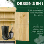 Armoire de jardin armoire de rangement de jardin plateau en métal galvanisé en bois massif 80 x 45 x 92 cm bois naturel