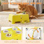 Jouet Interactif pour Chats d'Intérieur Rechargeable, 3 Modes Réglables Repos Intelligent, 18,8 x 14 x 6 cm, Jaune