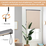Store extérieur enrouleur 2,5 x 1,6 m avec manivelle, aluminium et polyester 280g/m² anti-UV50+, crème