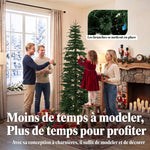 Kunstkerstboom 210 cm, Scharnierende takken van brandvertragend PE en PVC, Inklapbare stalen standaard, Groen