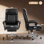 Fauteuil de Bureau Massant Vibrant et Chauffant, Chaise Bureau Ergonomique en PU avec Hauteur Réglable, Noir
