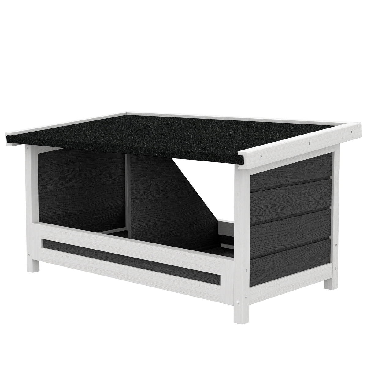 Pondoir nichoir pour poules 3 emplacements avec toit asphalte structure en bois 66 x 37 x 34 cm gris noir