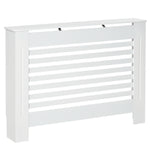 Cache-radiateur couverture radiateur Design à Lattes Panneau Cabinet pour salon cuisine chambre couloir dim. 112L x 19l x 81H cm MDF Blanc