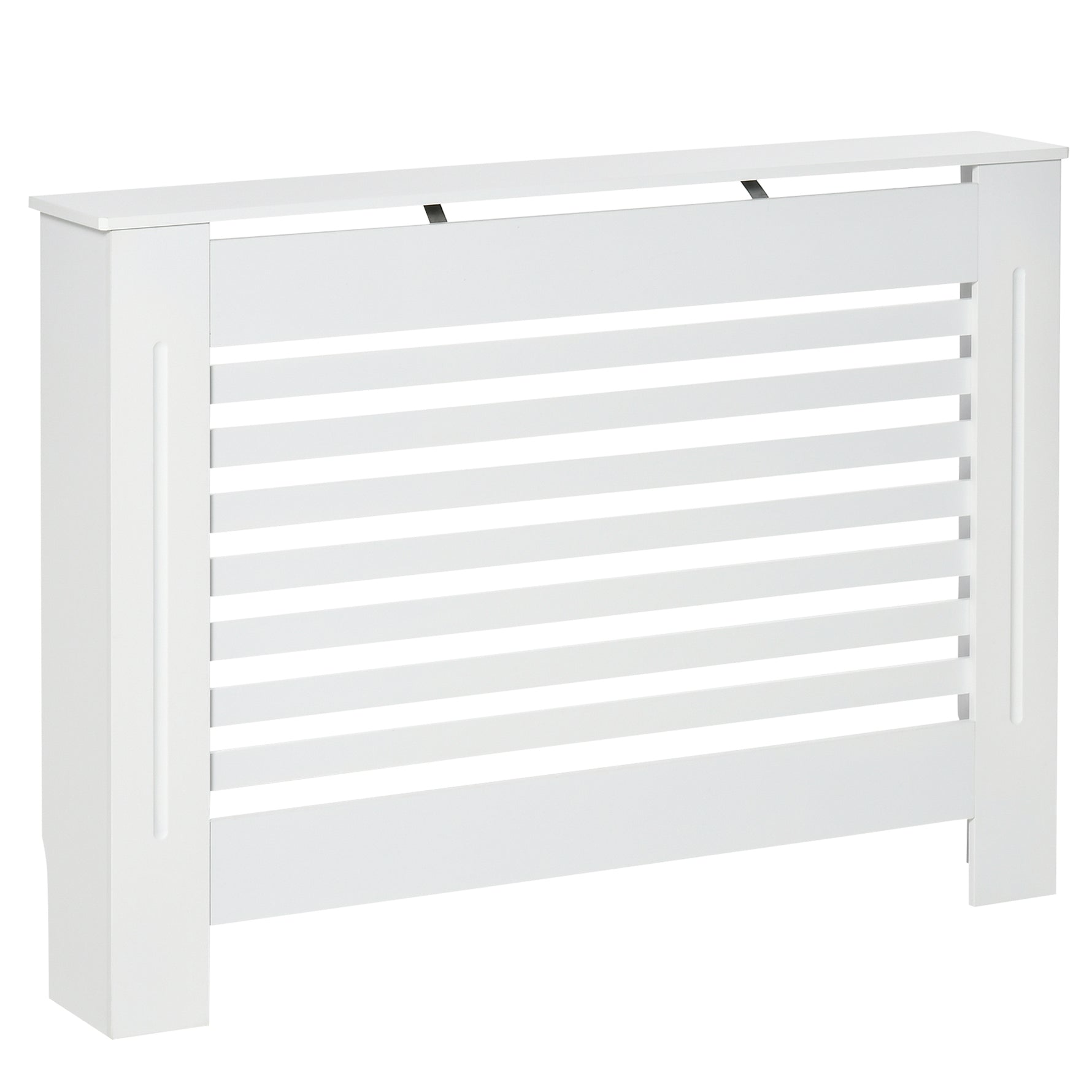 Cache-radiateur couverture radiateur Design à Lattes Panneau Cabinet pour salon cuisine chambre couloir dim. 112L x 19l x 81H cm MDF Blanc