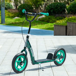 Haurrentzako patinetea, gurpil handiak, 6 urtetik 12 urtera, altuera erregulagarria, atzeko balazta, euskarria, berdea