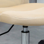 Chaise de bureau ergonomique hauteur réglable piètement chromé pivotant 360° revêtement maille beige