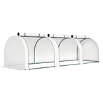 Mini Serre de Jardin Serre à tomates 3L x 1l x 0,8H m Acier PE Haute densité 140 g/m² Anti-UV 3 fenêtres Blanc