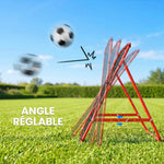Filet de rebond en métal angle réglable et 20 cordes élastiques pour entraînement de football, tennis, handball 96x80x96