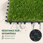 Gazon synthétique Artificiel Set de 10 Dalles Carreaux 30 x 30 cm épaisseur Confort 3 cm à emboîter Vert